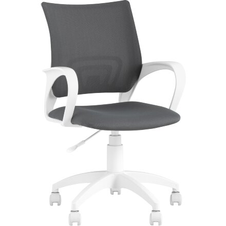 Кресло офисное Topchairs ST-BASIC-W серая ткань крестовина белый пластик 